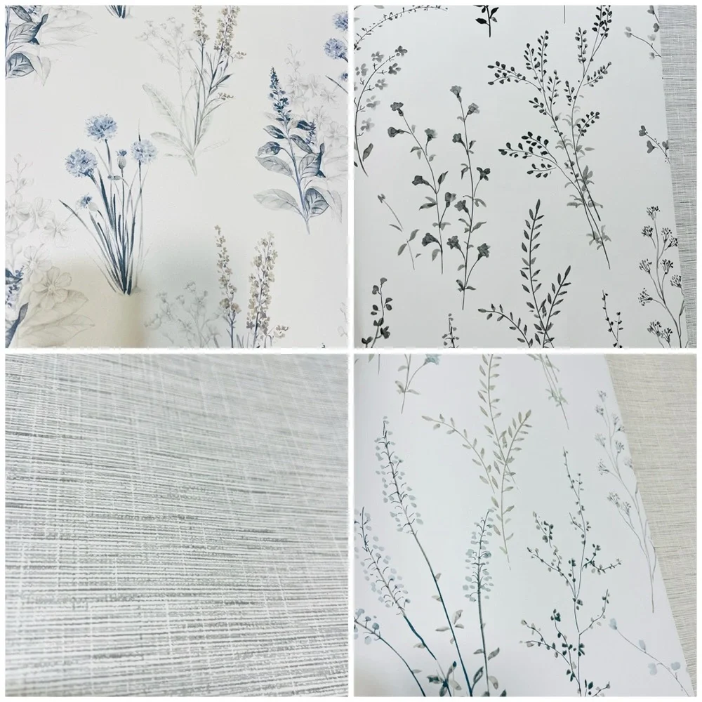 10 Large Floral Patterned Multicolor Wallpaper Sheets Samples DIY Crafts Bundle